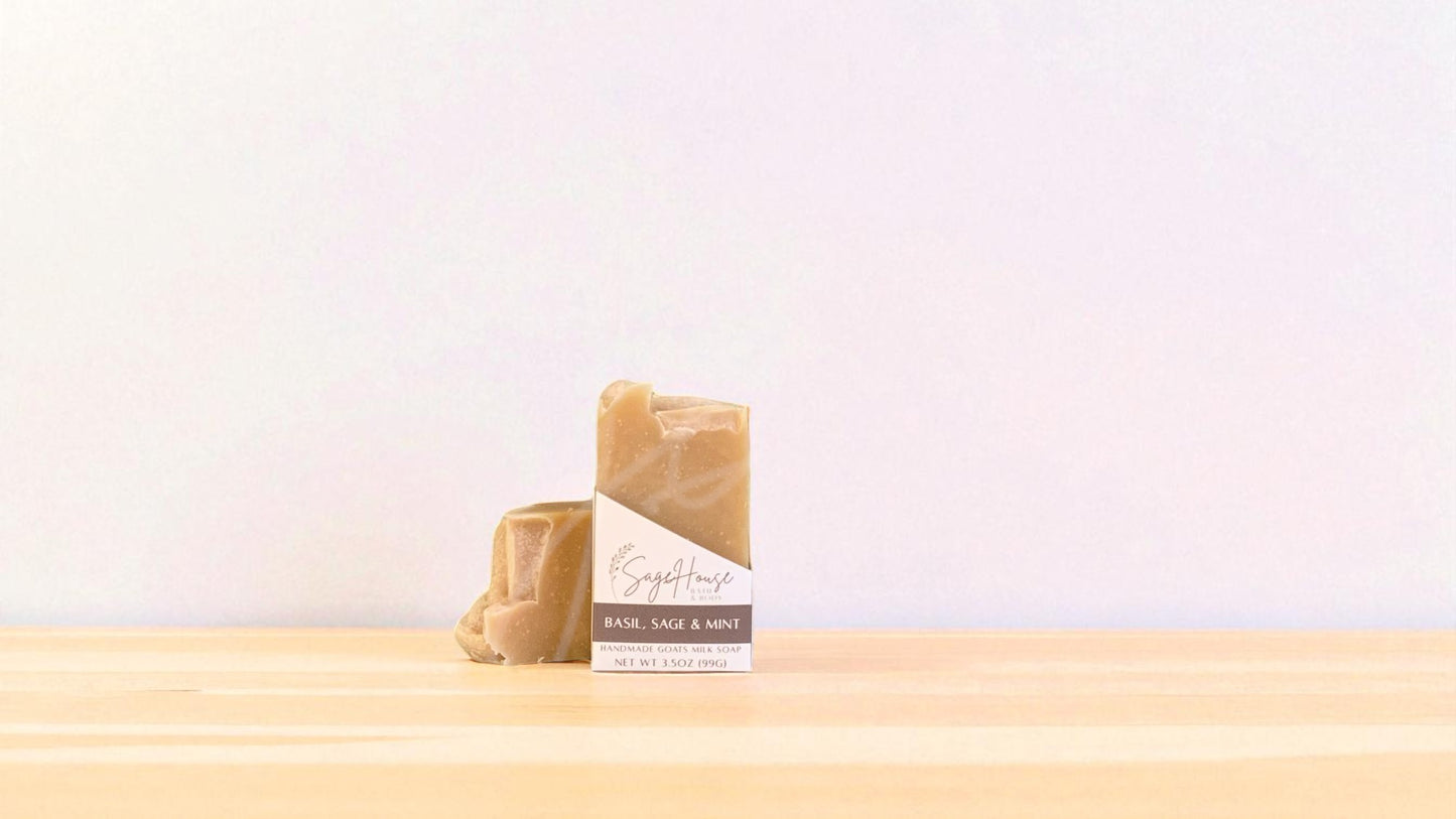 Basil Sage & Mint Goats Milk Soap