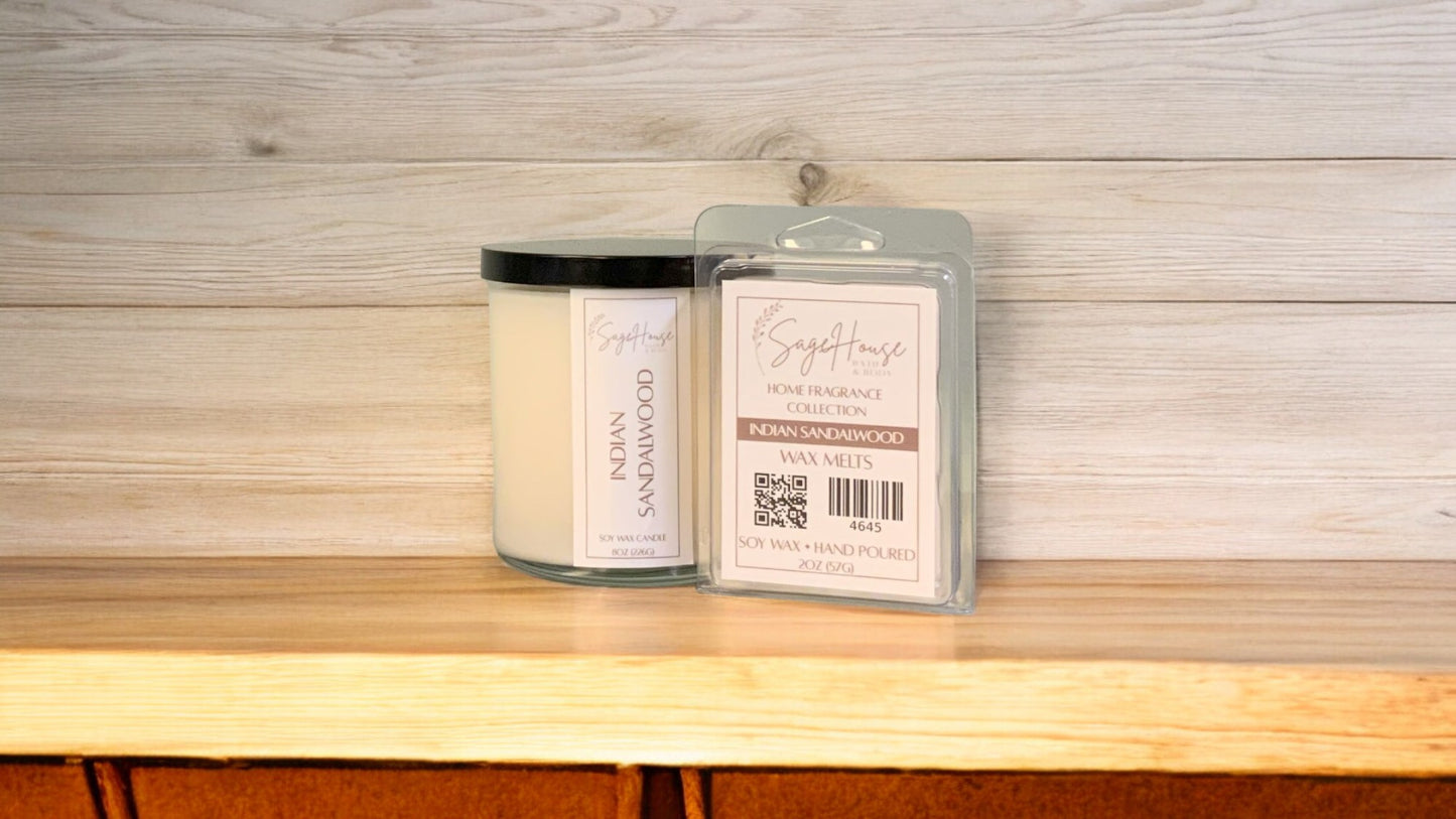 Indian Sandalwood Candle & Wax Melts