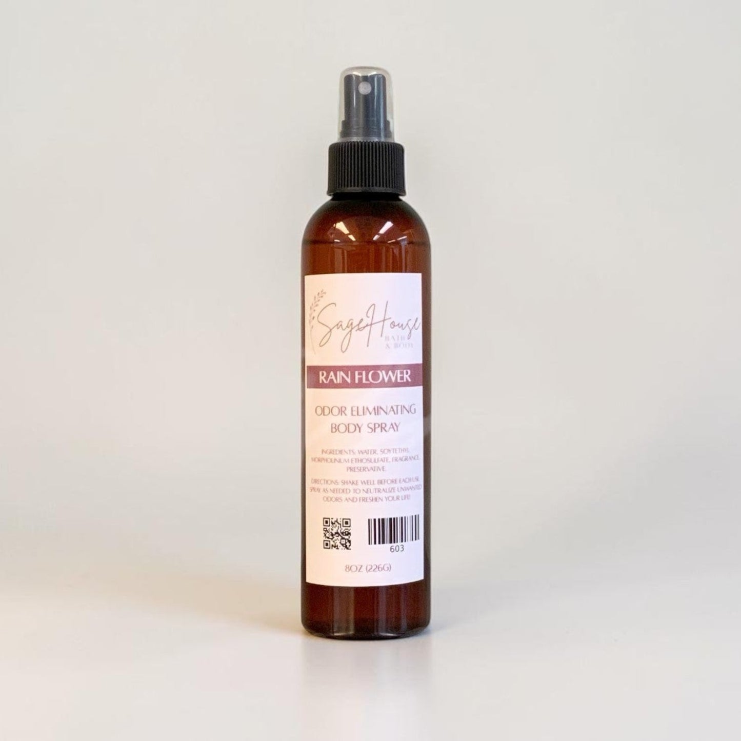 Bottle of body spray on a white background