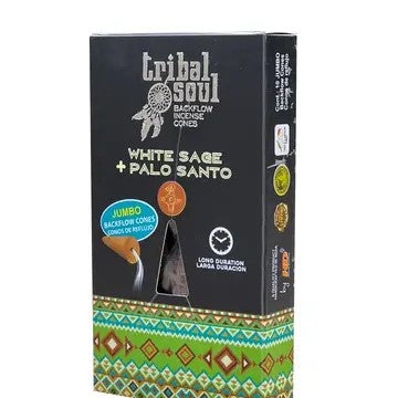 A box of Tribal Soul Backflow Cones, standing up on a white background.