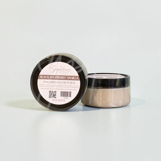 Two jars with black lids and white labels. On a white background.