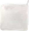 A white bamboo washcloth against a white background.