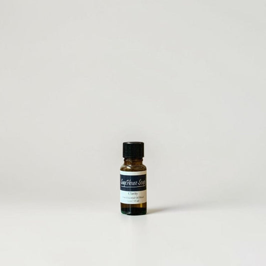 Amber bottle with label on a grey background.
