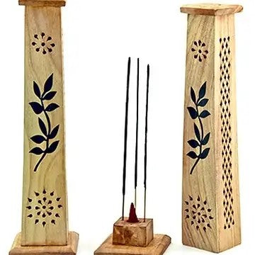 Tall tower-style incense burner with floral cutout pattern by SageHouse Bath & Body
