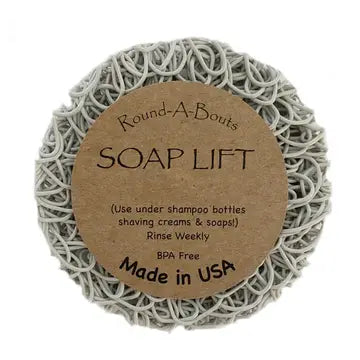 Mist colored round soap lift, On a white background