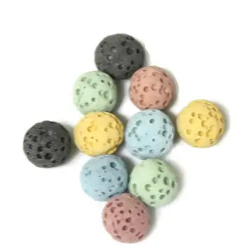 lava beads in various colors