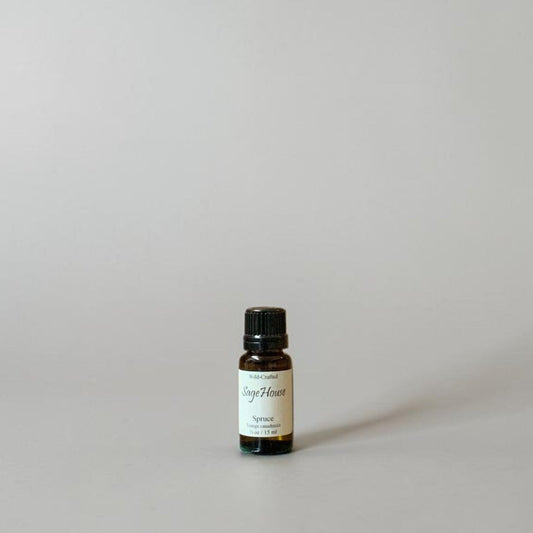 Bottle of Essential oil on a grey background.