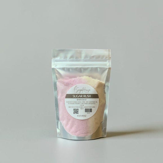 Packaged product with a label on a gray background