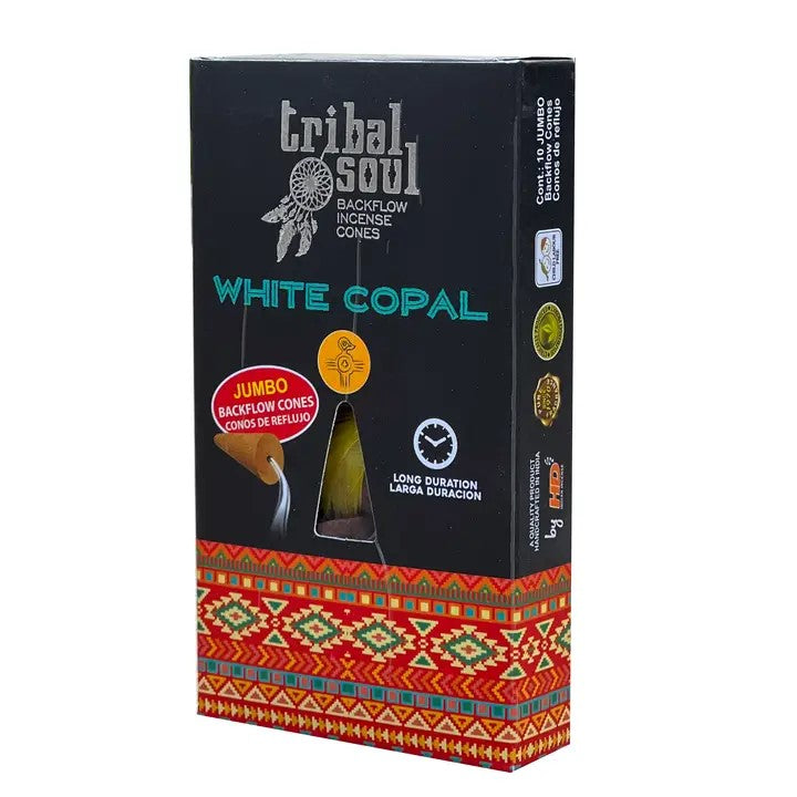 A box of Tribal Soul Backflow Cones, standing up on a white background.