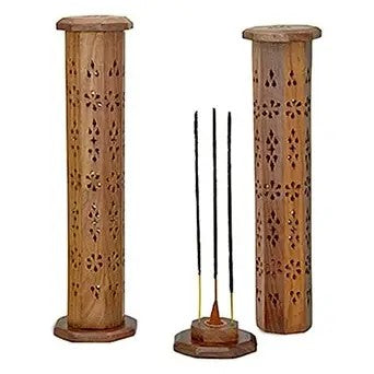 Tall tower-style incense burner with cutout pattern by SageHouse Bath & Body